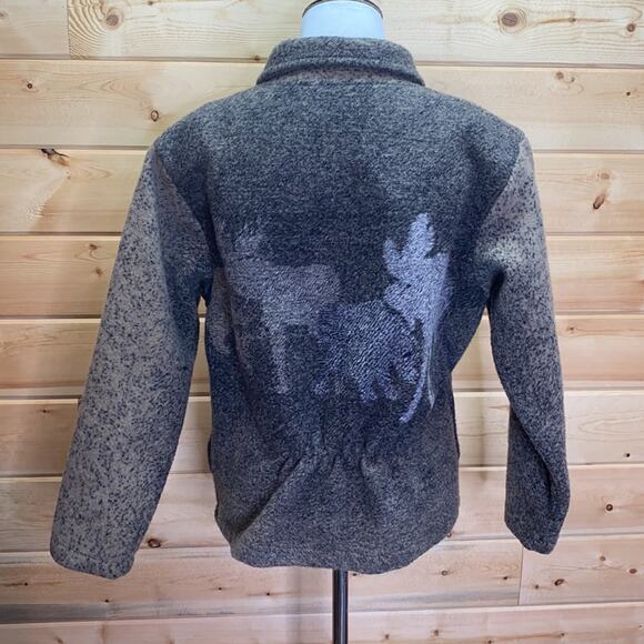 Black Mountain Outdoor Moose Bear Acrylic Zip Up Jacket Size Small - Picture 6 of 12